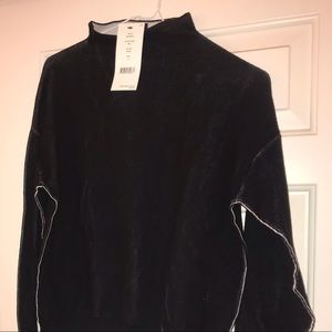 DKNY Funnel Neck Pullover Sweater - Black- new